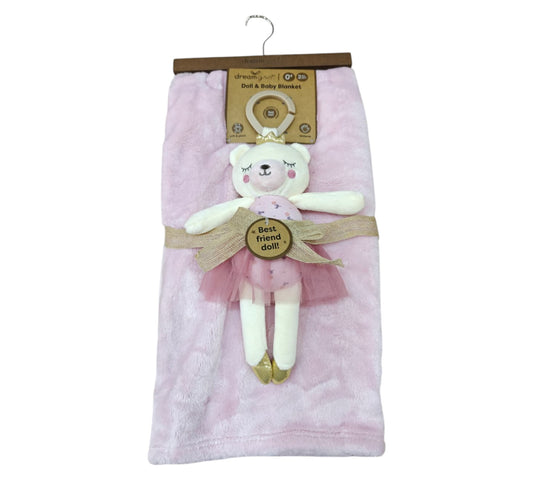 Cobija con Peluche DB129 DreamGro Osita/Rosa