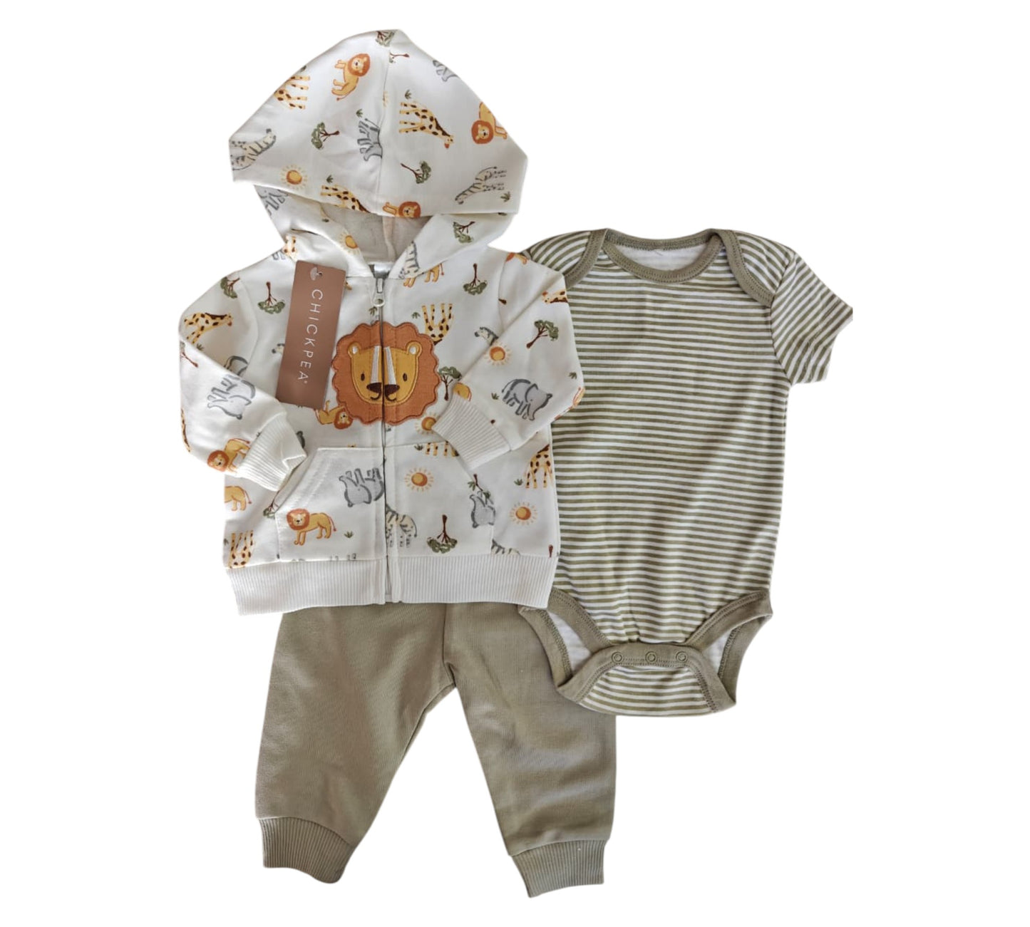 Set 3P 6-9M PE2100221 Leon Verde ChickPea