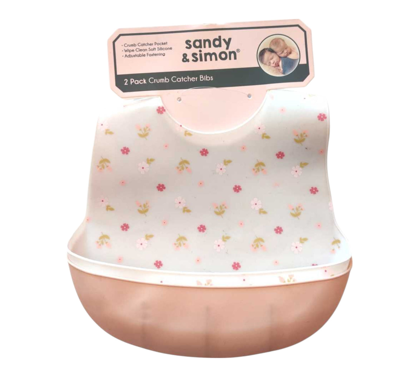 Baberos Silicone ES10230561 2P Flores Rosa Sandy & Simon Producto de Exhibición
