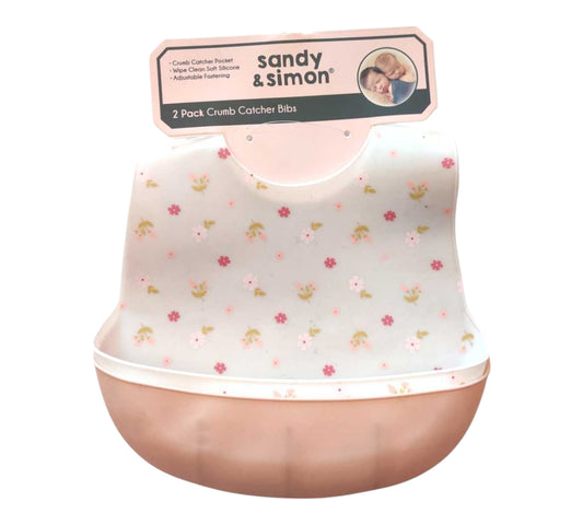 Baberos Silicone ES10230561 2P Flores Rosa Sandy & Simon Producto de Exhibición