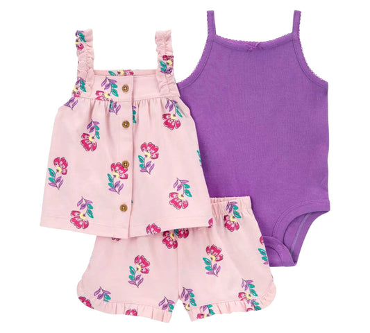 Set 3P 24M 1R018510 Carters Rosa Morado