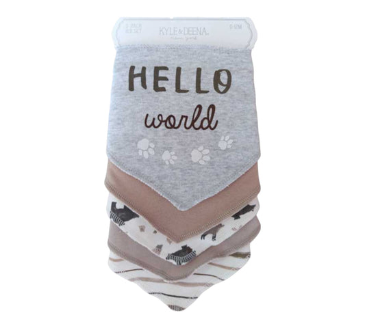 Baberos Bandanas 5P 0-12M EK20539904 "Hello World"