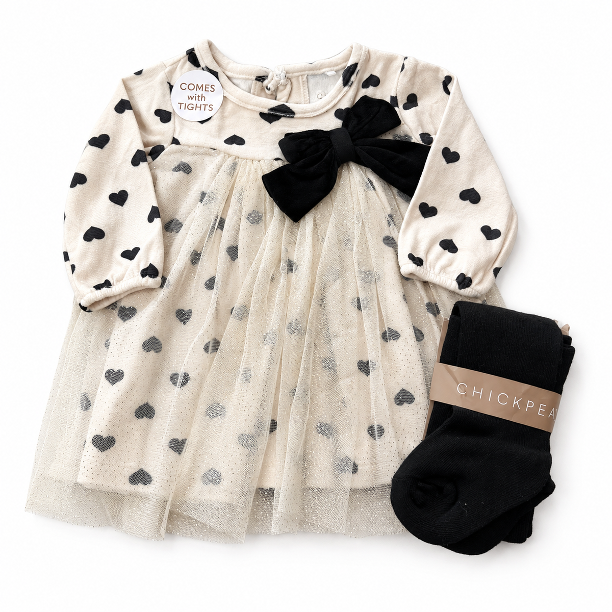 Vestido y Mallas Niña Chick Pea Corazones — Sweet Regina