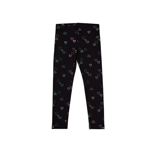 Leggings Niña Talla 4/5T Style HQ008656O Wonder Nation Negro Corazones