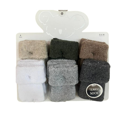 Calcetines 6P 0/6M KBXT36173 Koala Baby Verde/Cafe