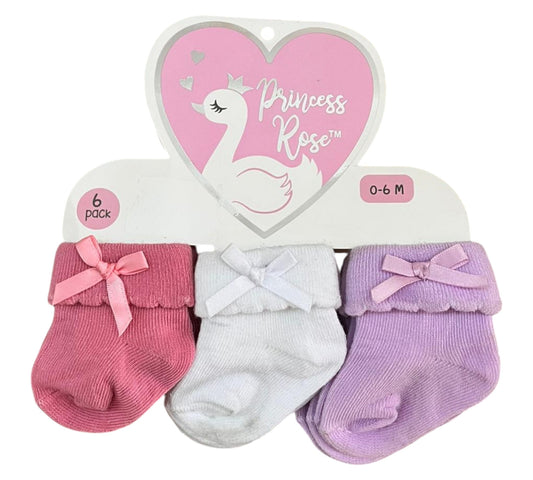Calcetines 6P 0/6M D05697 Princess Rose Morado/Coral