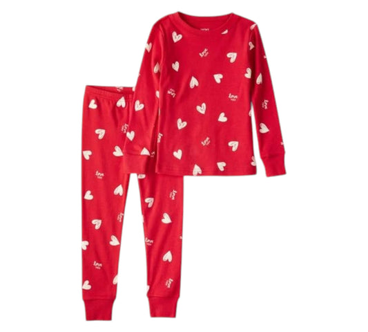 Pijama Unisex Talla 9M Style 1U073210  Carters Rojo Corazones