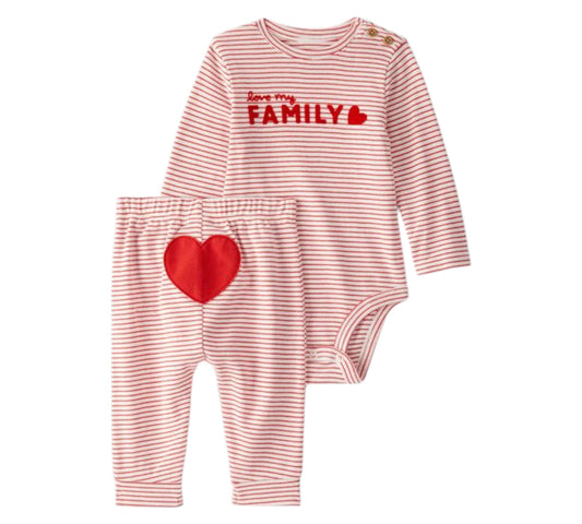 Set 2P Unisex Talla 9M Style 1U016610 Carters Rayas Corazon