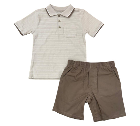 Set 2P Niño Talla 5T Style CKSiiKE-999 Calvin Klein Beige Cafe