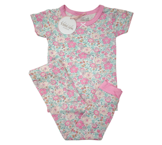 Pijama 2P Niña Talla 2T Style WF1300021 Floral Threads Rosa Flores