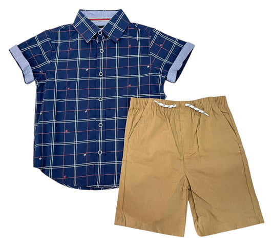 Set 2P Niño Talla 5T Style KP5K95NAVA Kenneth Cole Cuadros Azul