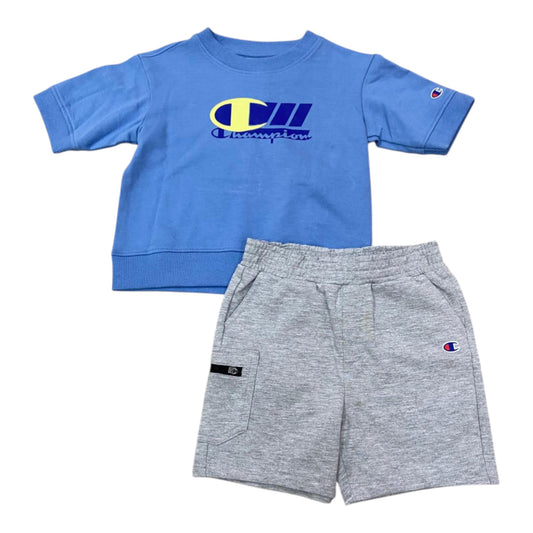 Set 2P Niño Talla 3T Style C515ST1036 Champion Azul Gris
