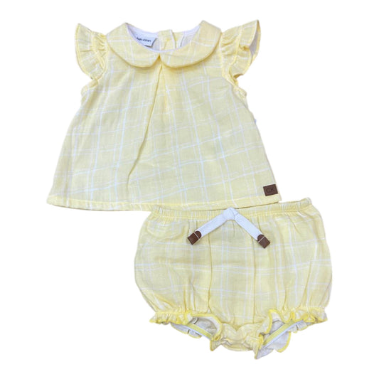 Set 2P Niña Talla 12M Style CKSiH33P-999 Calvin Klein Amarillo