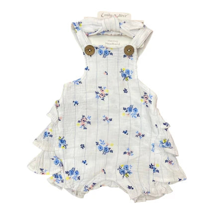 Romper 2P Niña E131J201 Emily and Oliver Floral Azul