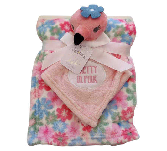 Cobija Con Manta de Apego Flamingo Rosa Duck Duck