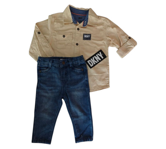 Set 4T DKNY B0372DB1 Beige Mezclilla