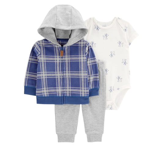 Set 3P 12M 1R527010 Carter's Cuadros Azul