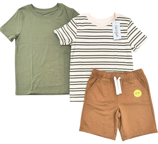 Conjunto 3P 5T M9WKE2 Cat&Jack Verde/Café