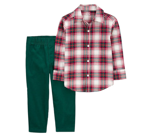 Set 2P 3T 2R565910 Rojo Cuadros Carter's