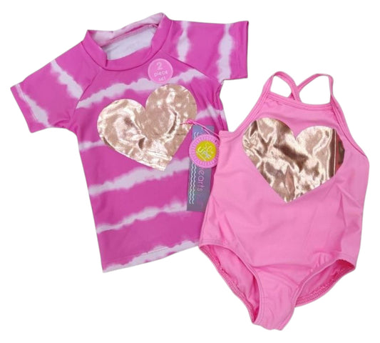 A Traje de Baño 2P 3T Corazon Rosa Young Hearts Swim