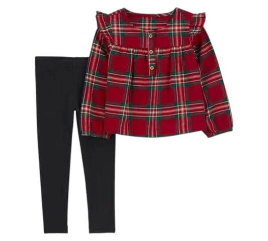 Set 2P 5T 2R531410 Rojo Cuadros Carter's