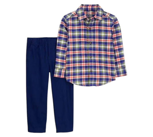 Set 2P 3T 2R988710 Cuadros Azul Carter's