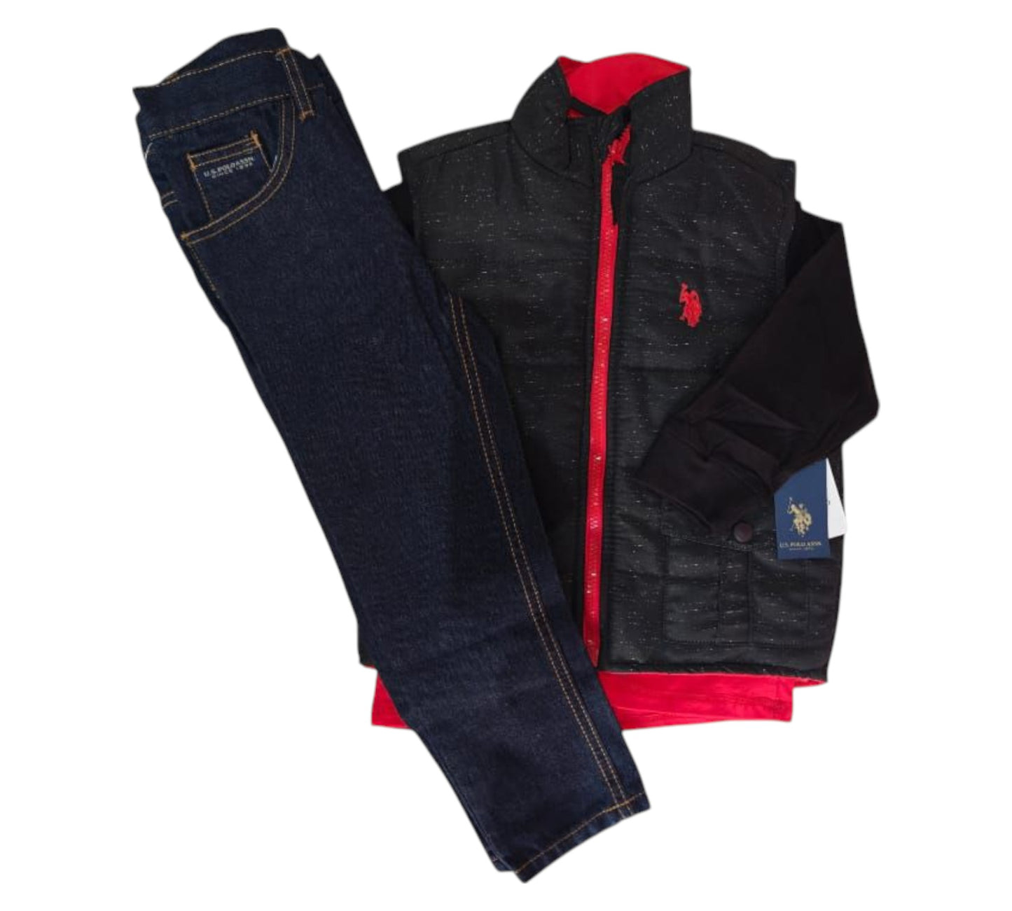 Set 3P 6T P59134BK Rojo Negro U.S. Polo Assn