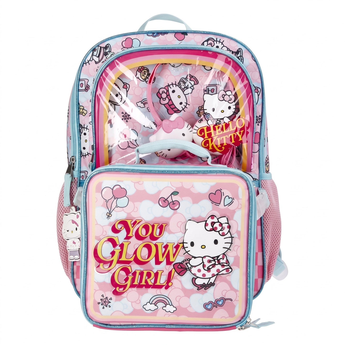 Mochila escolar 17 pulgadas Hello Kitty glow
