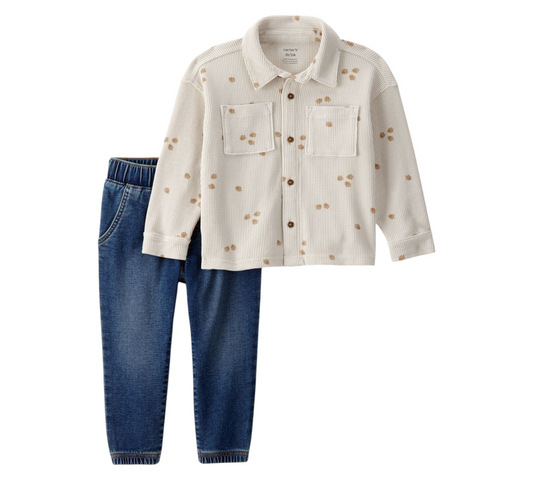 Set 2P 5T 2T850610 Beige Denim Carter's