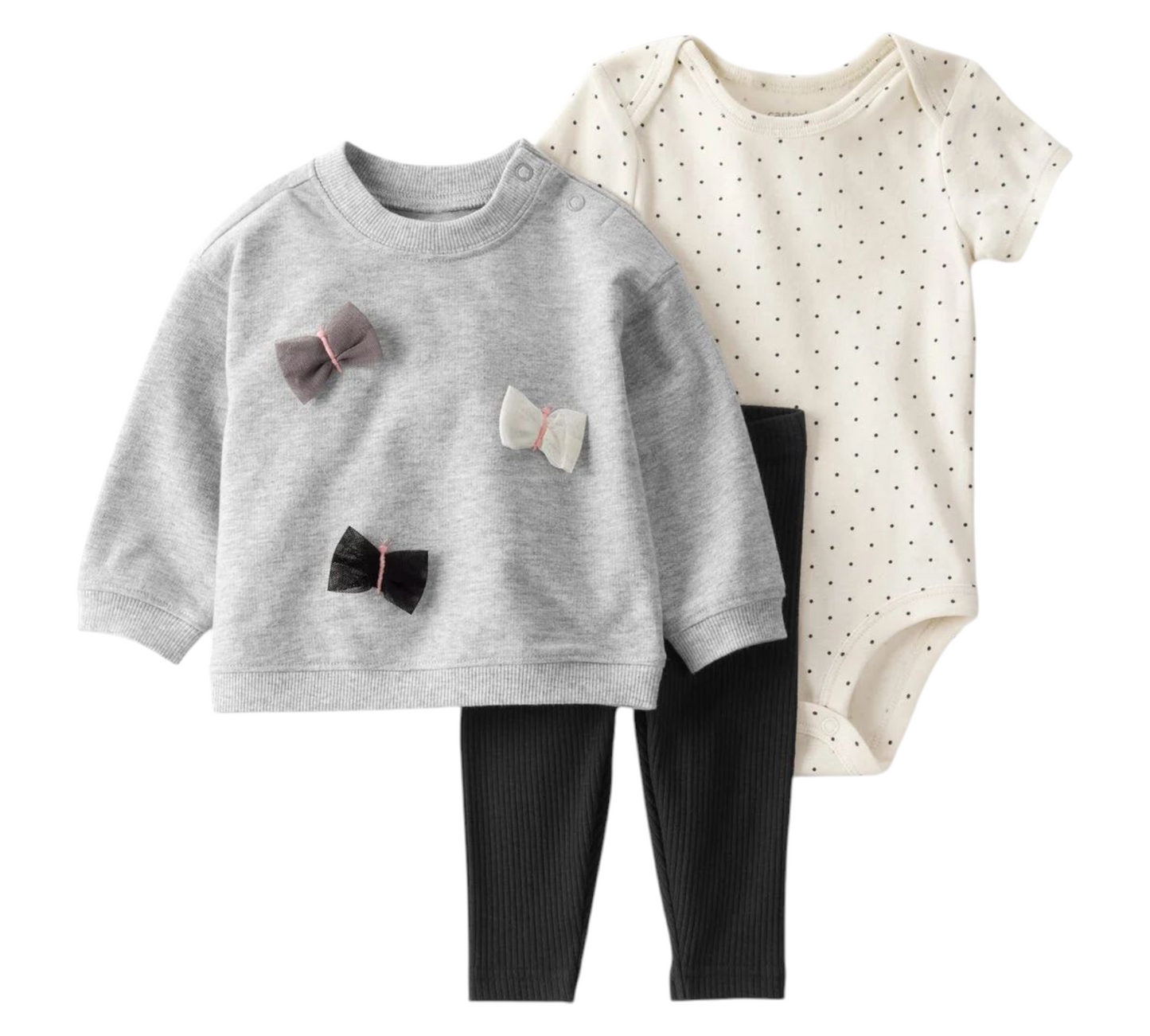 Set 3P 24M 1T475010 Carters Mariposas/Gris