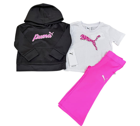 Set 3P 18M PGB25-19387 PUMA Negro/Rosa Animal Print