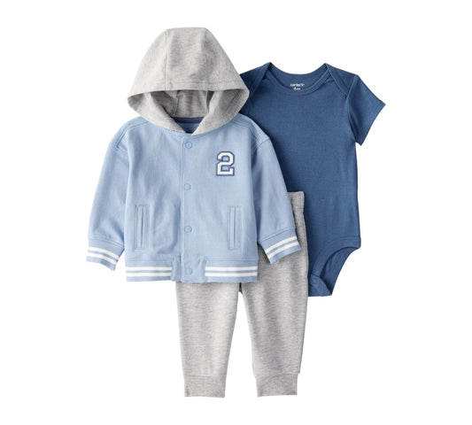 Set 3P 24M 1U064410 Carters Azul/Gris