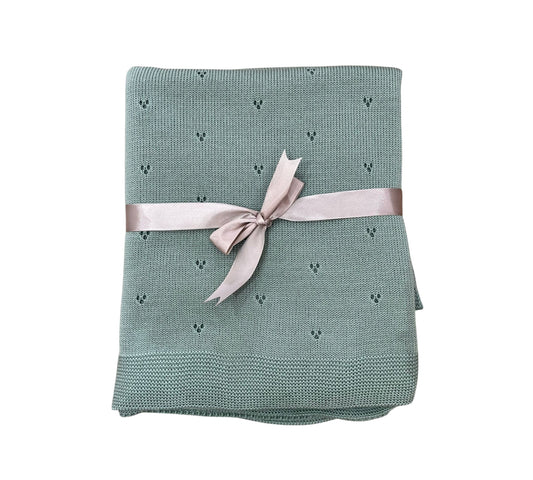 Cobija Tejida Verde Lluvia