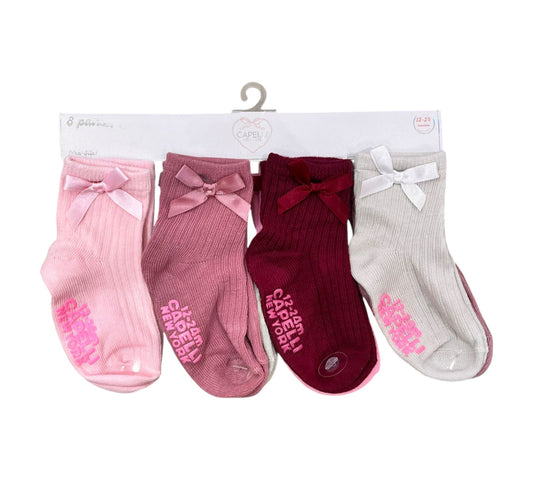 Calcetines 8P 2/4T CAPELLI Moño Beige/Tinto