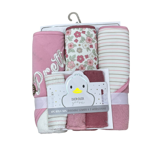 Toallas y toallitas 6P D05906 DuckDuck Rosa/Florecitas