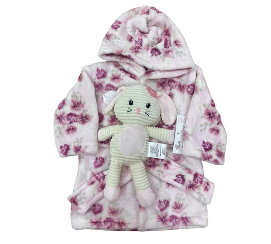 Bata de baño 2P 0/9M GD05826 DuckDuck Coneja/Rosa