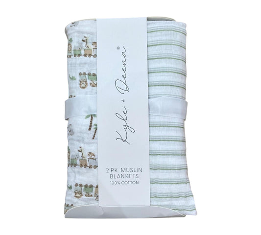 Sabanas Muselina 2P BK200007 Kyle+Deena Tren Animalitos