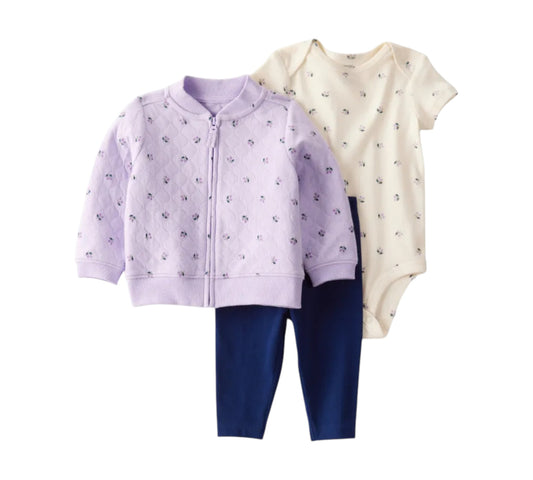 Set 3P 9M 1T474610 Carters Suéter Morado/Florecitas