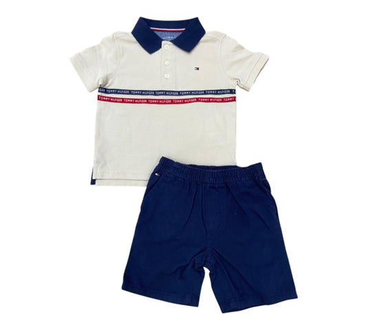 Set 2P 4T Niño TBSII34D Tommy Hilfiger Beige/Marino