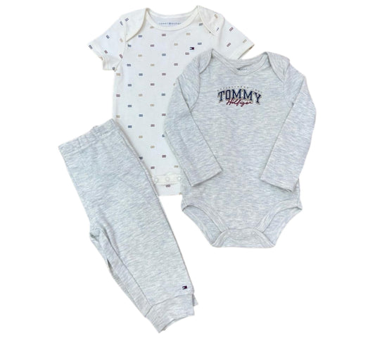 Set 2P 12M Niño TBFIN05C Tommy Hilfiger Gris