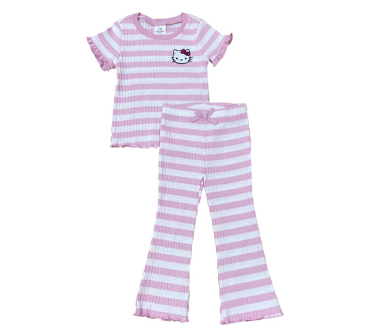 Set 2P 3T Niña Hello Kitty Rayas Rosa