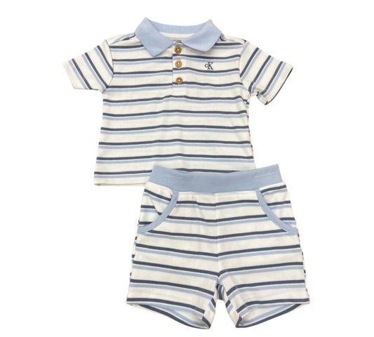 Set 2P 3/6M Niño CKSJI54A Calvin Klein Rayas Azules