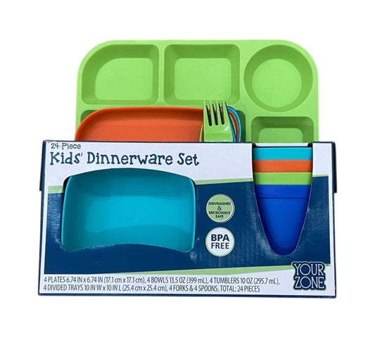Sets Vajillas 24P Niño YZ25100139237BL Your Zone Verde/Naranja