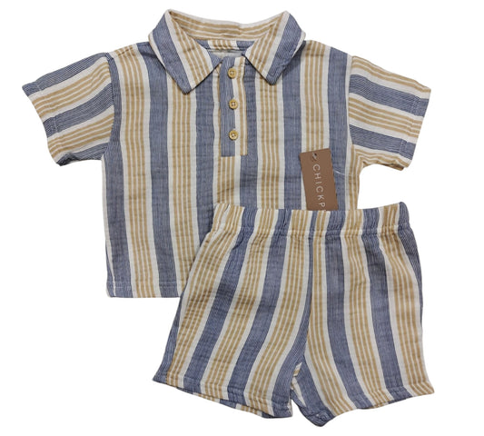 Set 2P 24M PE2200229 ChickPea Rayas Camel/Marino