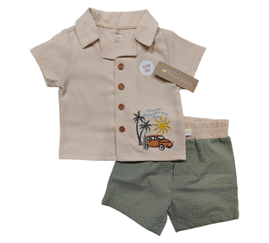 Traje de baño 24M PE2200249 ChickPea Playa Beige/Verde