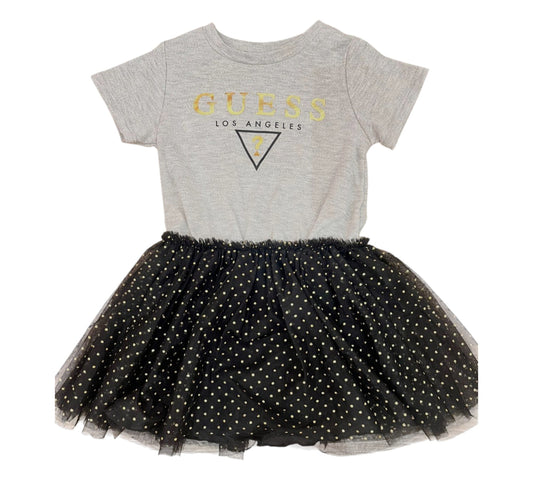 Vestido 7T GGU19843A Niña Guess Gris/Tul Negro