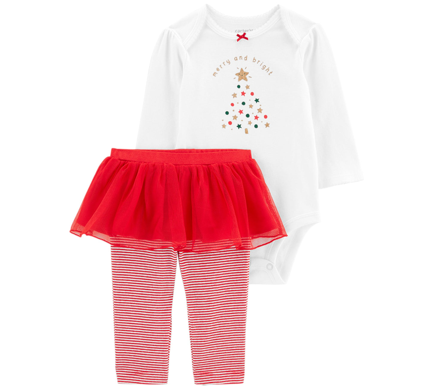 Set 2P 12M 1N992310 Carters Tutú Rojo/Navideño