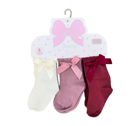 Calcetas 6P 2/4T D05881TLA Beige/Tinto Moño