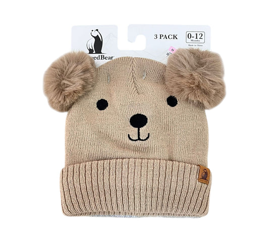 Gorritos 3P 0/12M RuggedBear Café/Osito