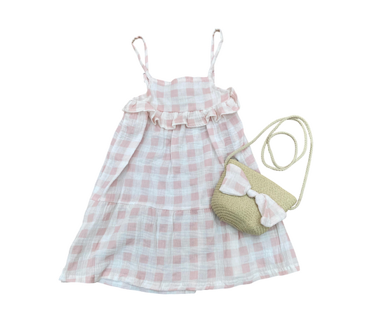 Vestido 6T G044E823 Rabbit+Bear Rosa/Cuadros